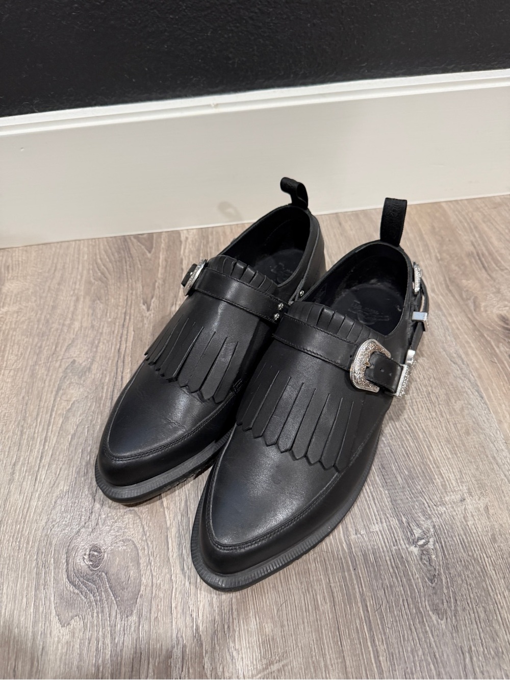 Dr. Martens Black Leather Delylah Monk Black Loafer - Picture 2 of 7